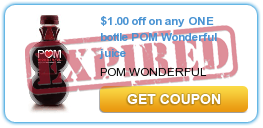 $1.00 off on any ONE bottle POM Wonderful juice